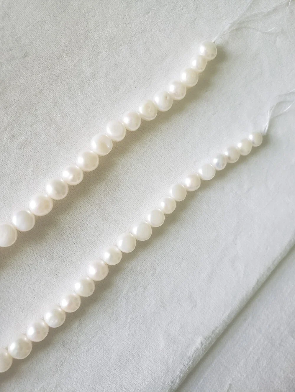 Strand Of Fresh Water Semi Round Pearls